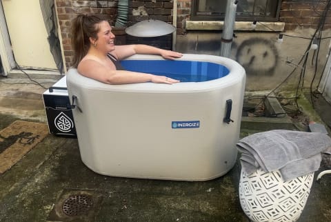 inergize cold plunge tub set up in backyard inergize cold plunge tub set up in backyard