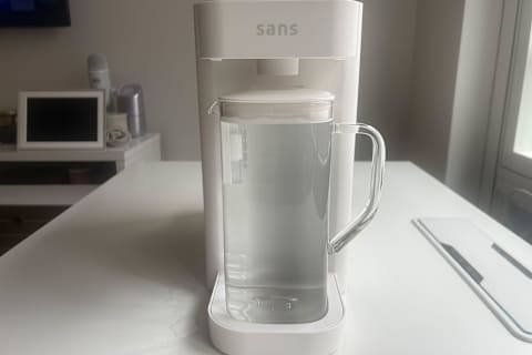 sans water purifier on writer's counter